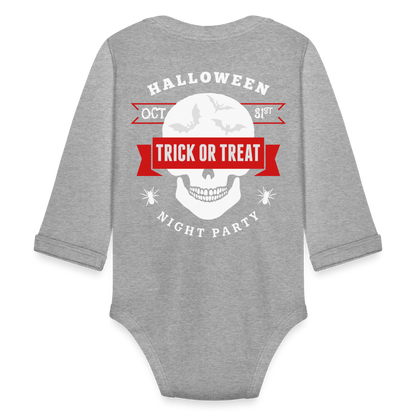 Organic Long Sleeve Baby Bodysuit - heather grey