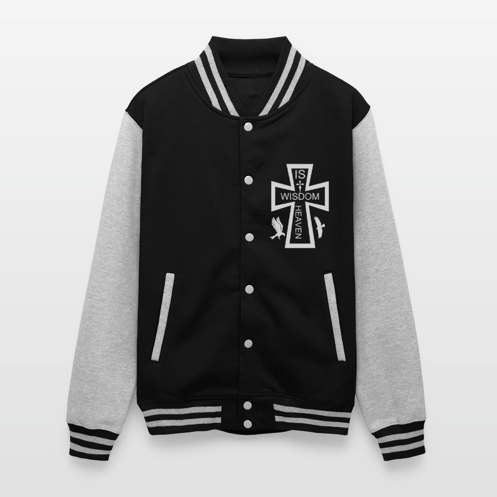 Just Hoods Heavyweight Letterman Jacket - black/heather grey