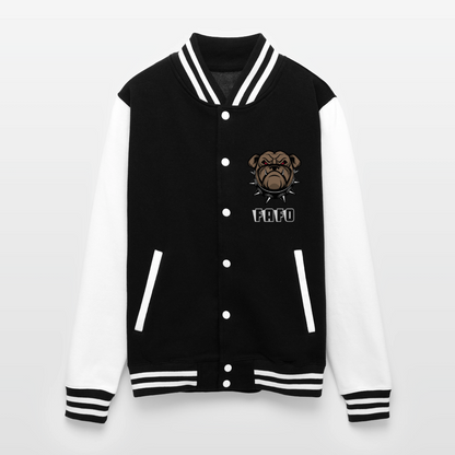 Just Hoods Heavyweight Letterman Jacket - black/white