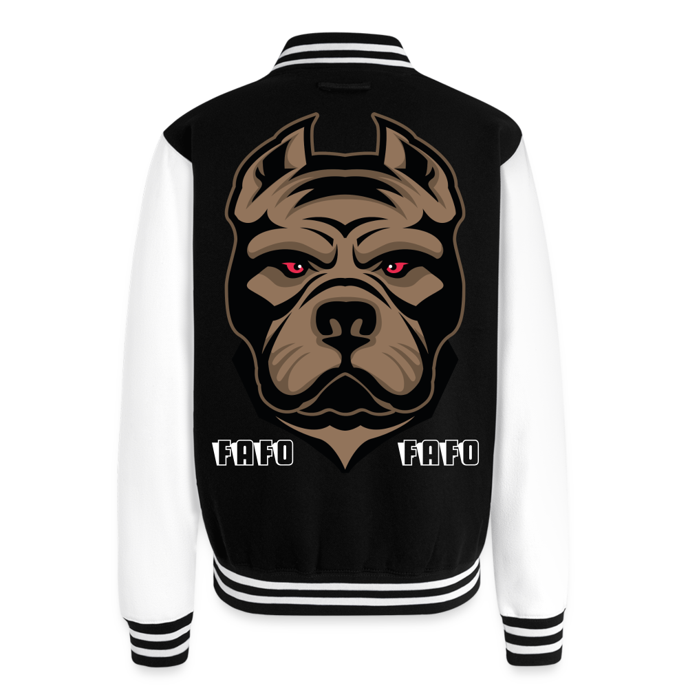 Just Hoods Heavyweight Letterman Jacket - black/white
