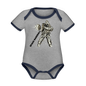 Organic Contrast Short Sleeve Baby Bodysuit - heather gray/navy