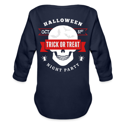 Organic Long Sleeve Baby Bodysuit - dark navy