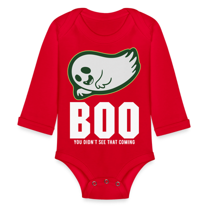 Organic Long Sleeve Baby Bodysuit - red