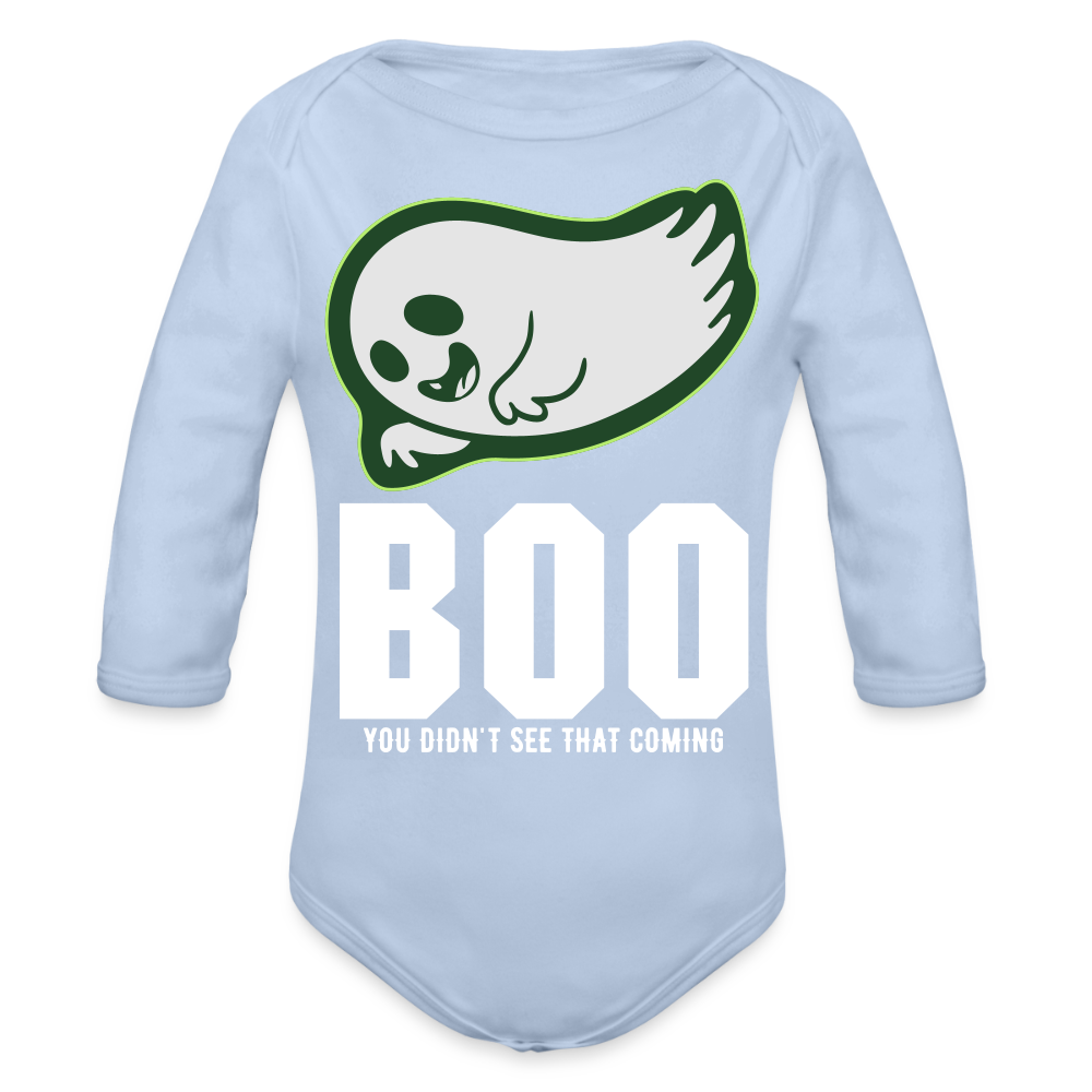 Organic Long Sleeve Baby Bodysuit - sky