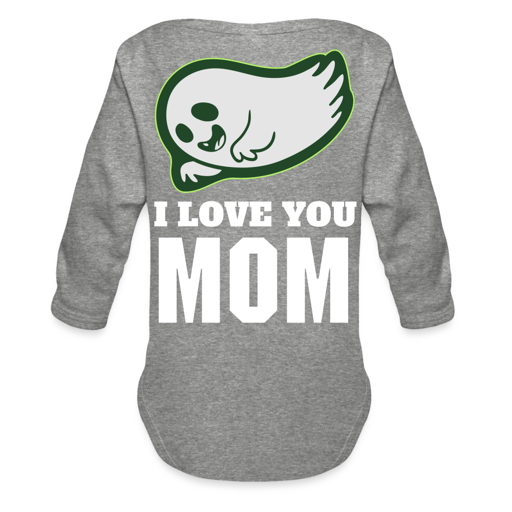 Organic Long Sleeve Baby Bodysuit - heather grey