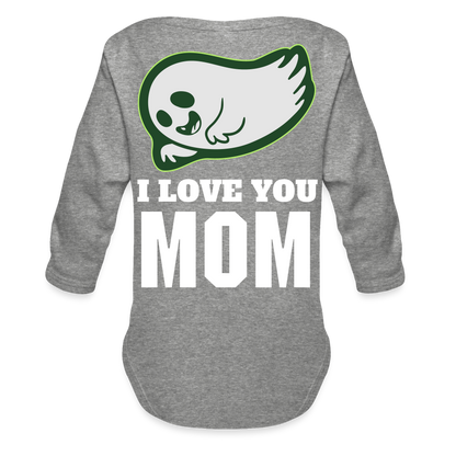 Organic Long Sleeve Baby Bodysuit - heather grey