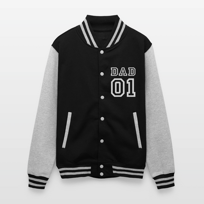 Just Hoods Heavyweight Letterman Jacket - black/heather grey