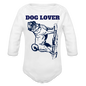 Dog Lover Organic Long Sleeve Baby Bodysuit - white