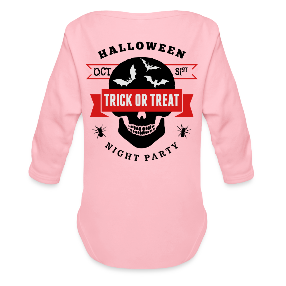 Organic Long Sleeve Baby Bodysuit - light pink