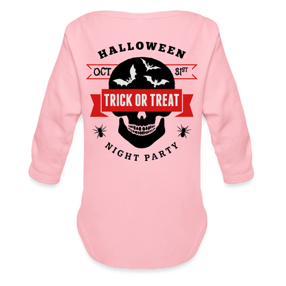 Organic Long Sleeve Baby Bodysuit - light pink