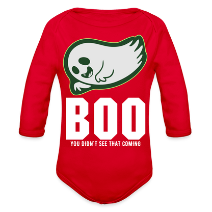 Organic Long Sleeve Baby Bodysuit - red