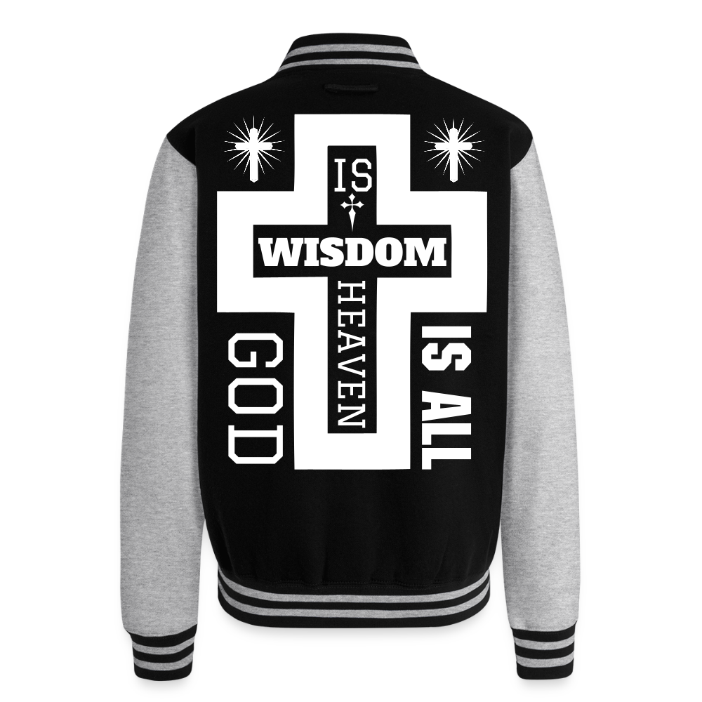 Just Hoods Heavyweight Letterman Jacket - black/heather grey
