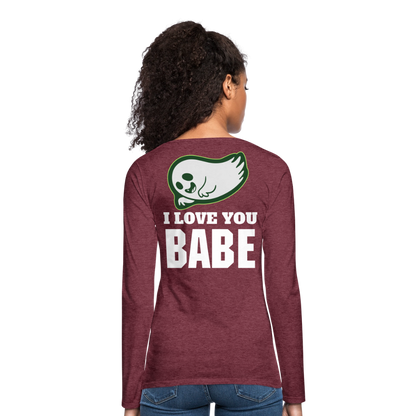 Women's Premium Long Sleeve T-Shirt - heather burgundy