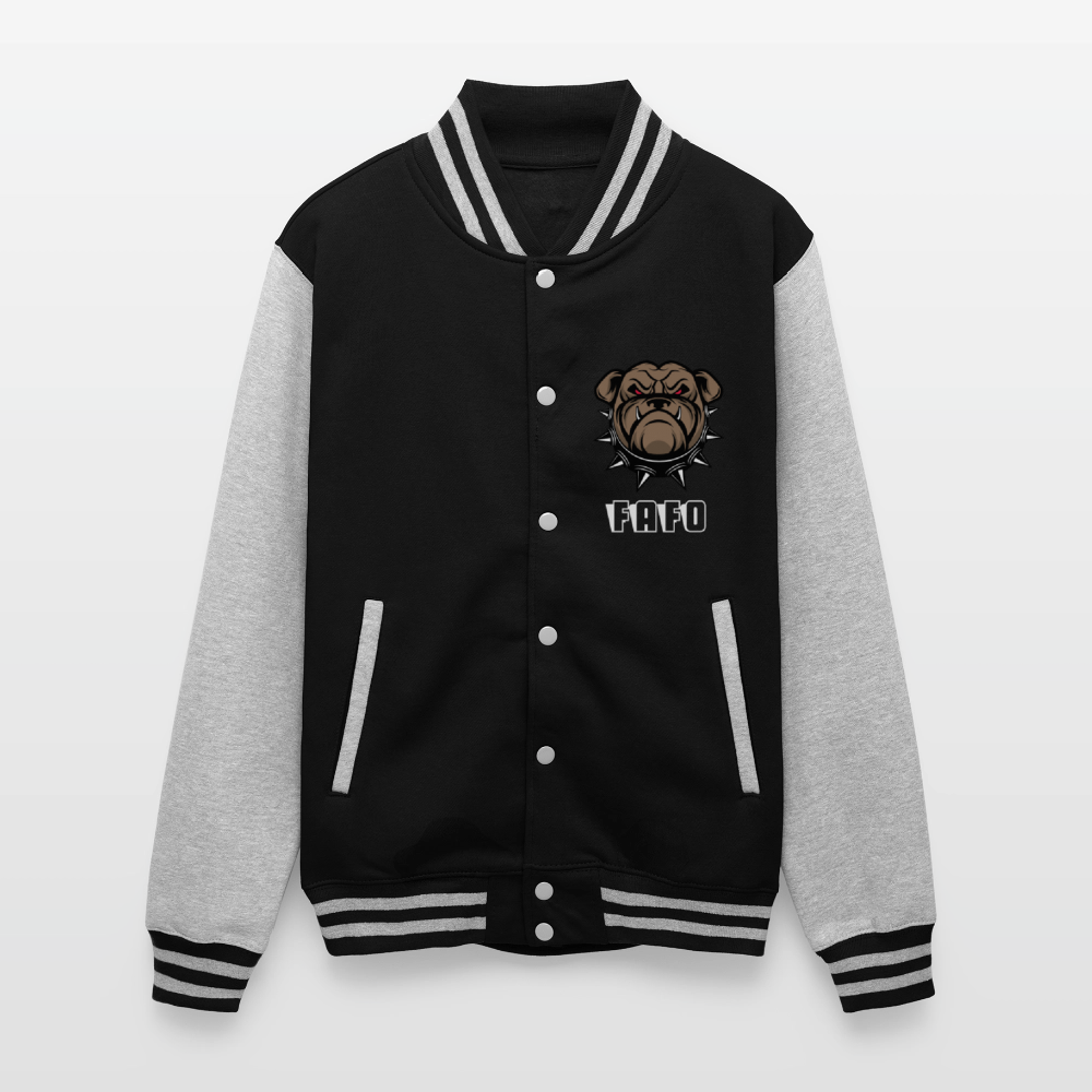 Just Hoods Heavyweight Letterman Jacket - black/heather grey
