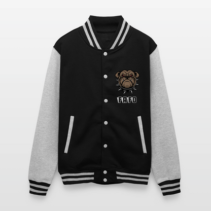 Just Hoods Heavyweight Letterman Jacket - black/heather grey