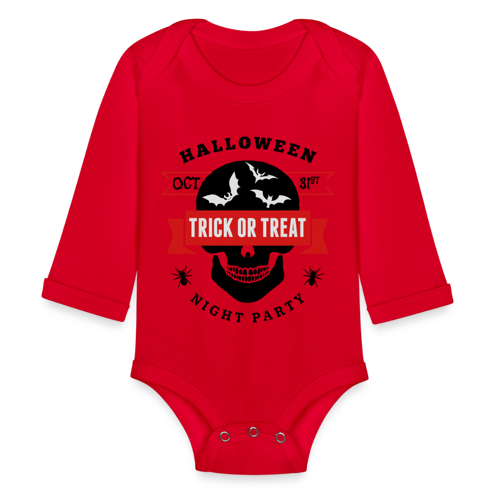 Organic Long Sleeve Baby Bodysuit - red