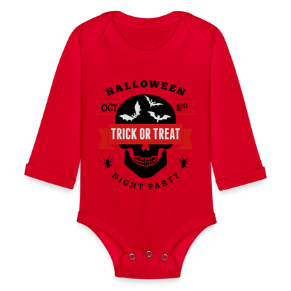 Organic Long Sleeve Baby Bodysuit - red