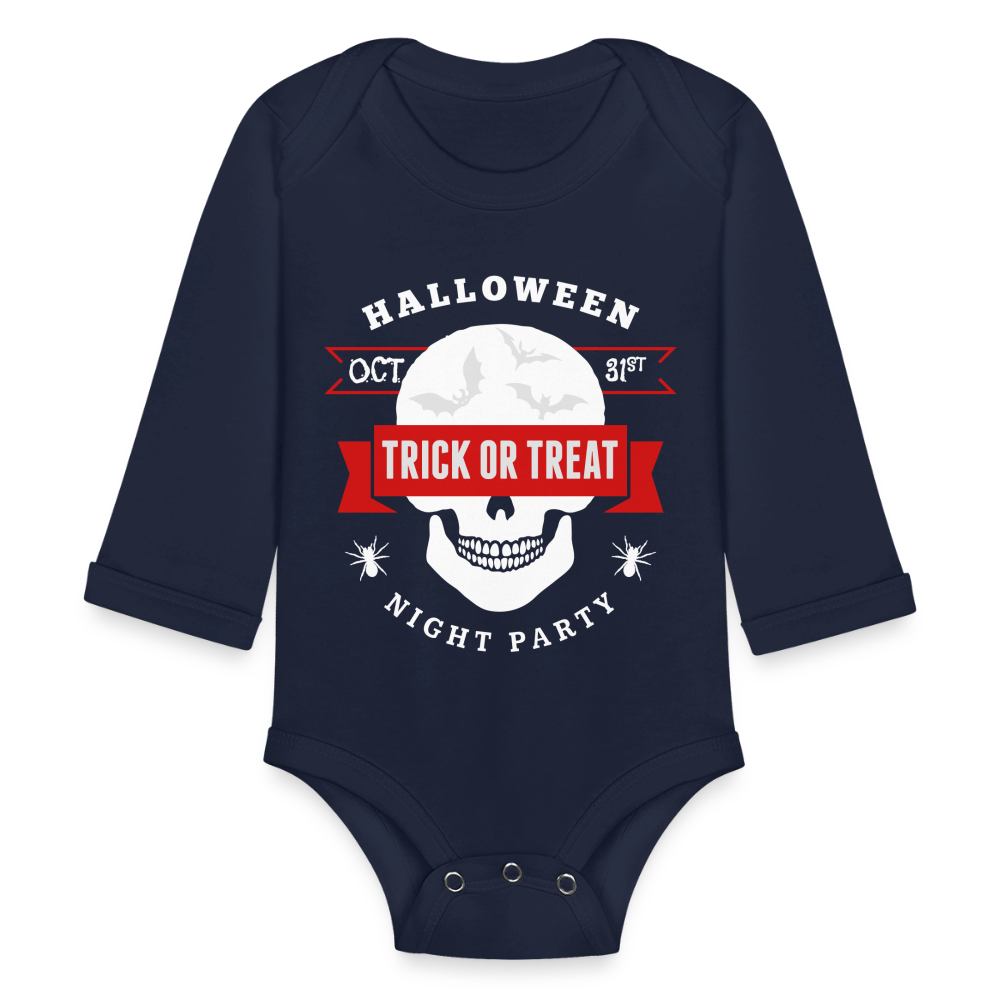 Organic Long Sleeve Baby Bodysuit - dark navy