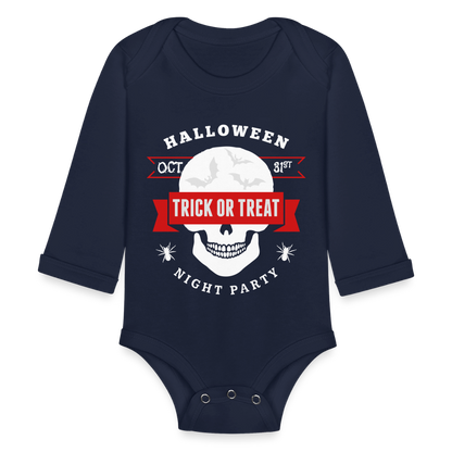 Organic Long Sleeve Baby Bodysuit - dark navy
