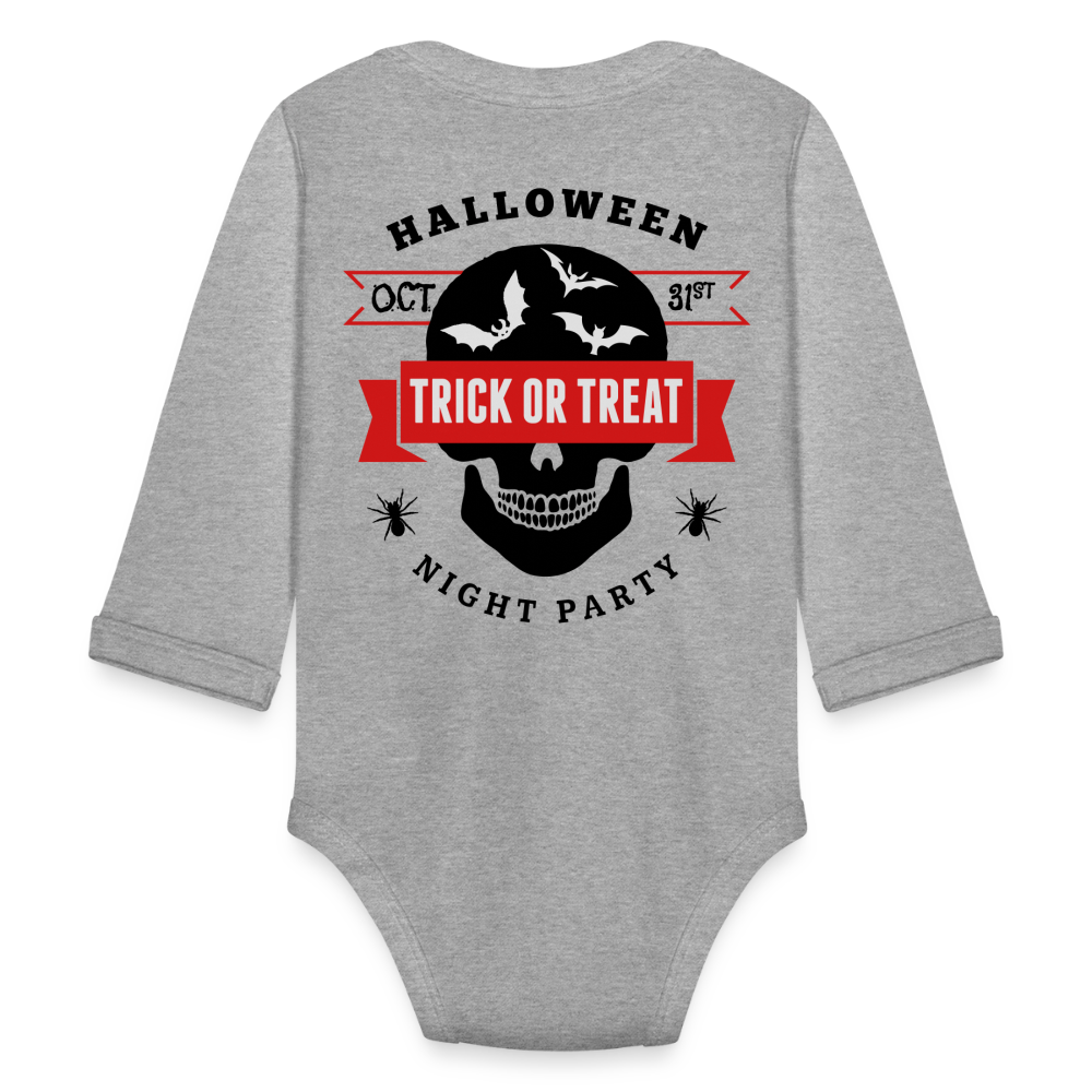 Organic Long Sleeve Baby Bodysuit - heather grey