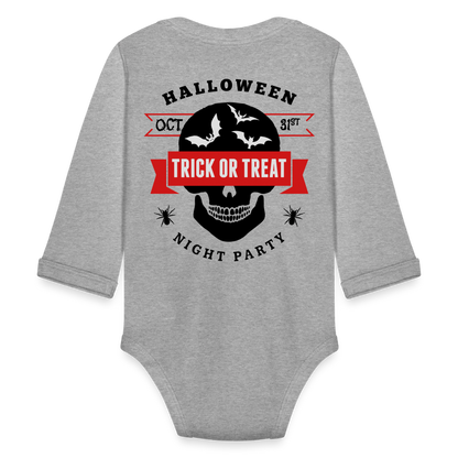 Organic Long Sleeve Baby Bodysuit - heather grey
