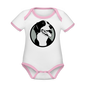 Organic Contrast Short Sleeve Baby Bodysuit - white/pink
