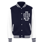Just Hoods Heavyweight Letterman Jacket - navy/white