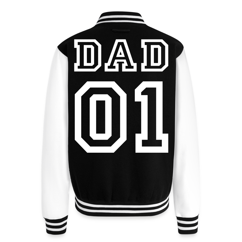 Just Hoods Heavyweight Letterman Jacket - black/white