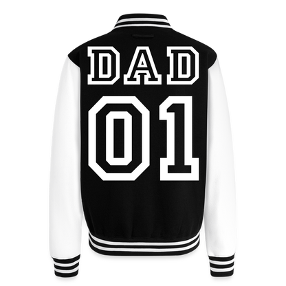 Just Hoods Heavyweight Letterman Jacket - black/white