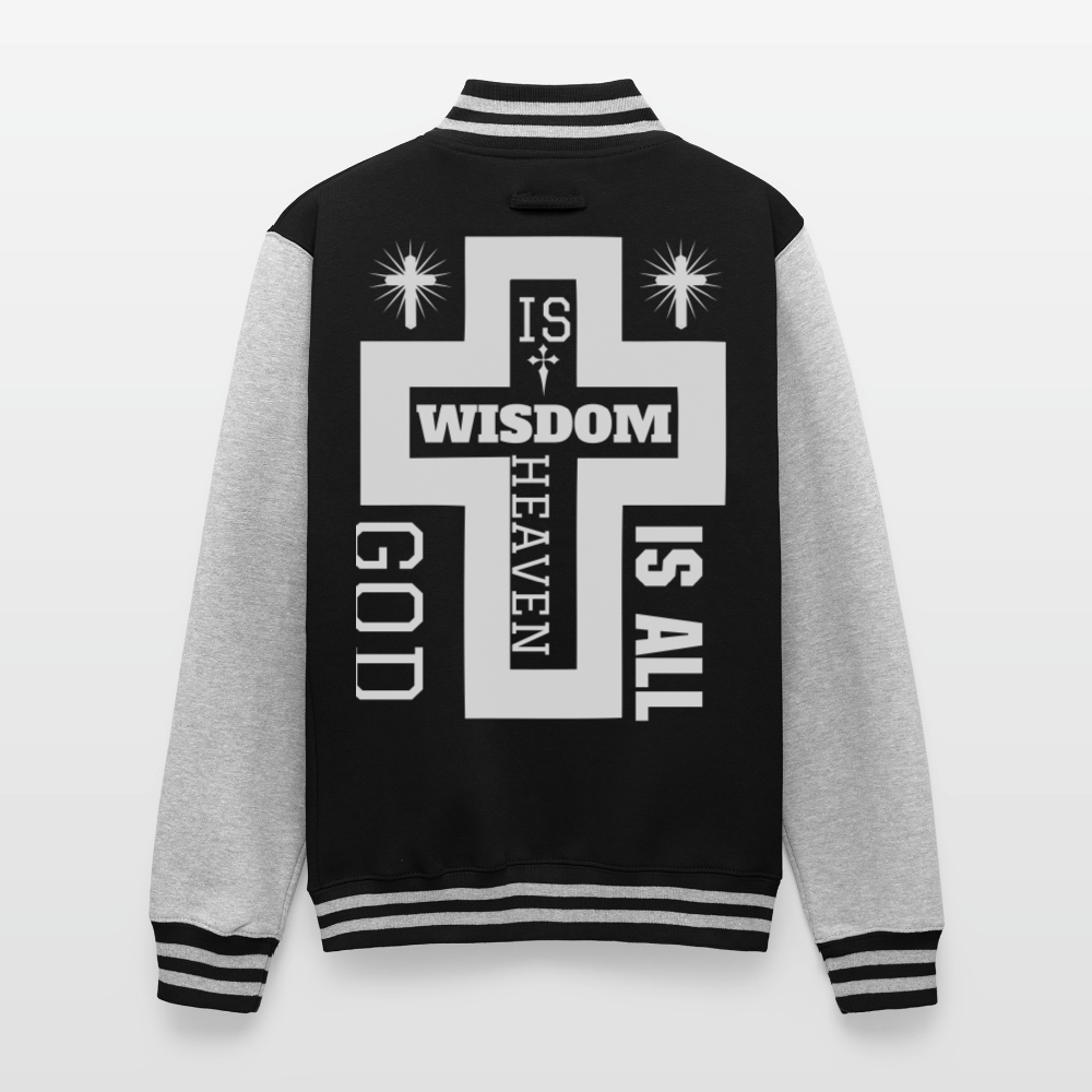 Just Hoods Heavyweight Letterman Jacket - black/heather grey