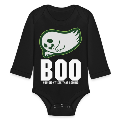 Organic Long Sleeve Baby Bodysuit - black