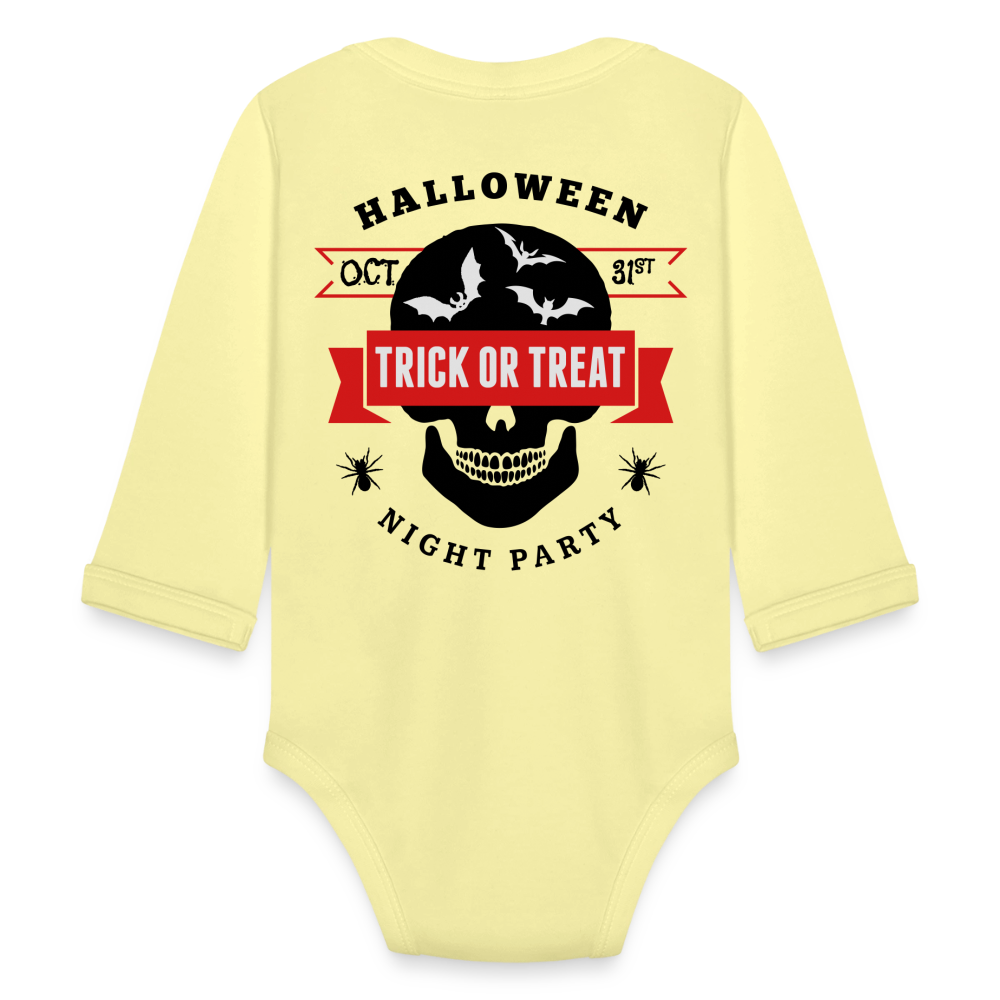 Organic Long Sleeve Baby Bodysuit - washed yellow