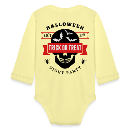 Organic Long Sleeve Baby Bodysuit - washed yellow