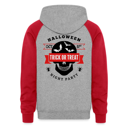 Colorblock Hoodie - heather grey/red