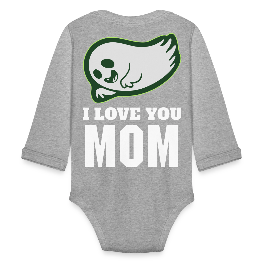 Organic Long Sleeve Baby Bodysuit - heather grey