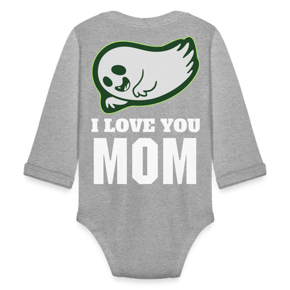 Organic Long Sleeve Baby Bodysuit - heather grey