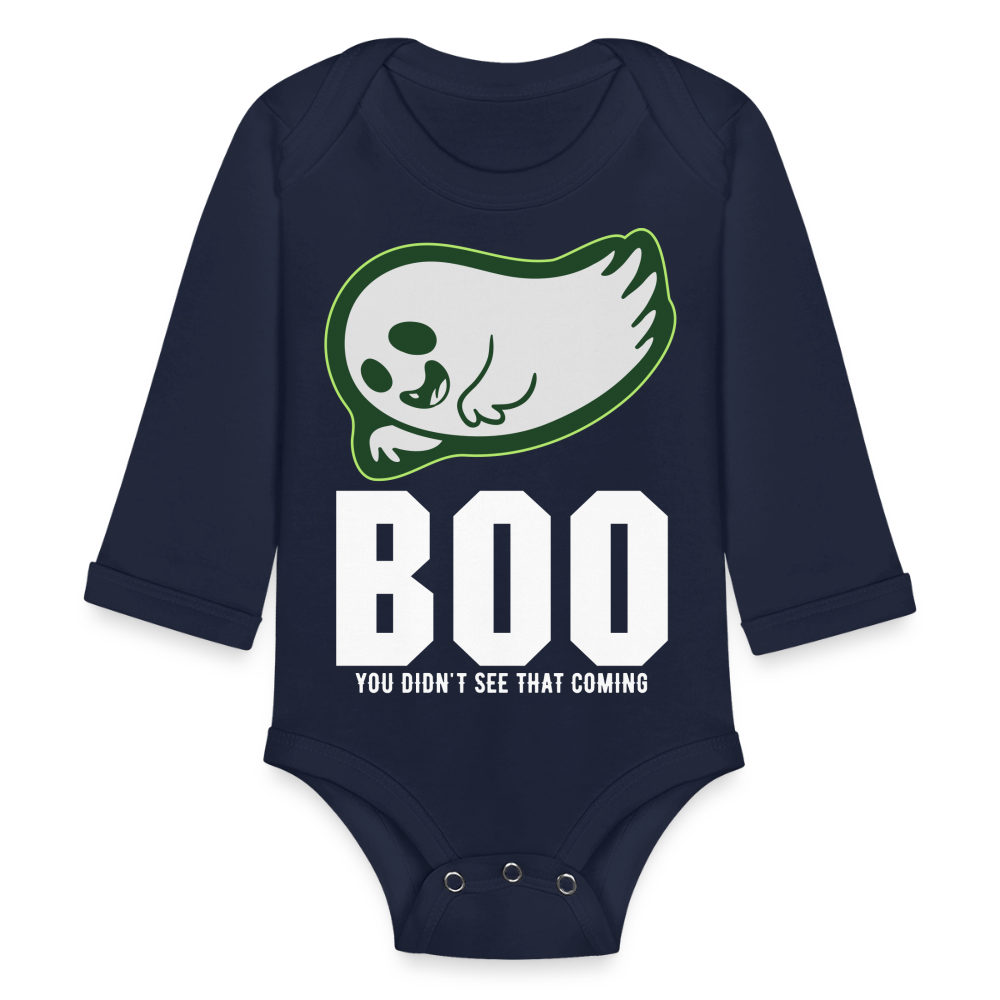 Organic Long Sleeve Baby Bodysuit - dark navy