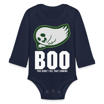 Organic Long Sleeve Baby Bodysuit - dark navy