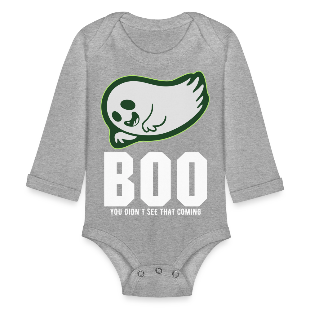 Organic Long Sleeve Baby Bodysuit - heather grey
