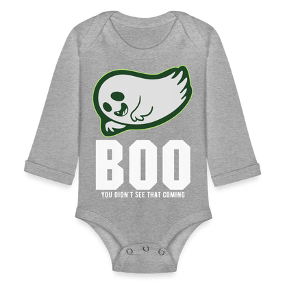 Organic Long Sleeve Baby Bodysuit - heather grey