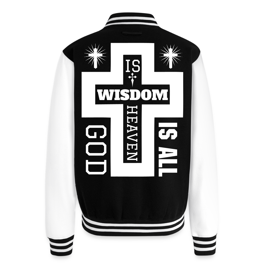 Just Hoods Heavyweight Letterman Jacket - black/white
