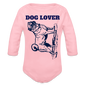 Dog Lover Organic Long Sleeve Baby Bodysuit - light pink