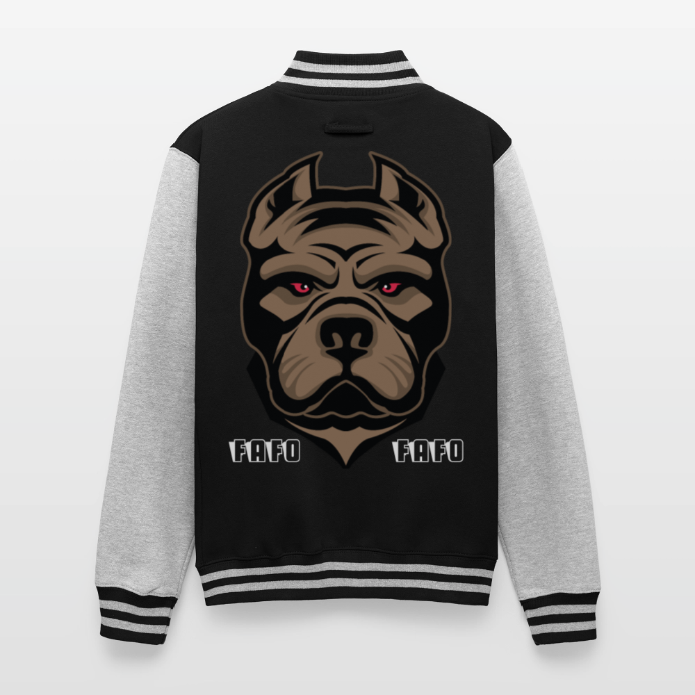 Just Hoods Heavyweight Letterman Jacket - black/heather grey