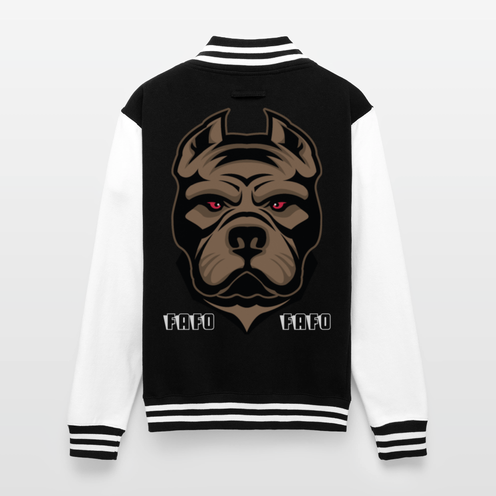 Just Hoods Heavyweight Letterman Jacket - black/white