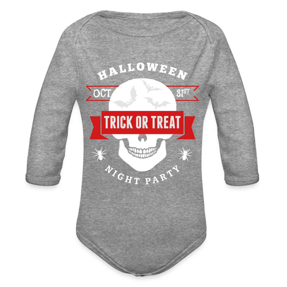 Organic Long Sleeve Baby Bodysuit - heather grey