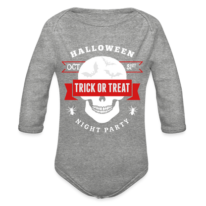 Organic Long Sleeve Baby Bodysuit - heather grey