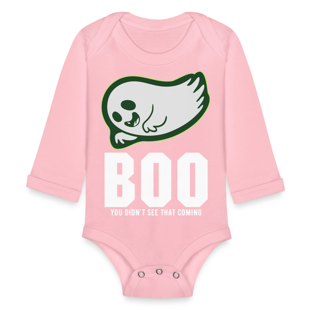 Organic Long Sleeve Baby Bodysuit - light pink
