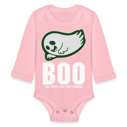 Organic Long Sleeve Baby Bodysuit - light pink