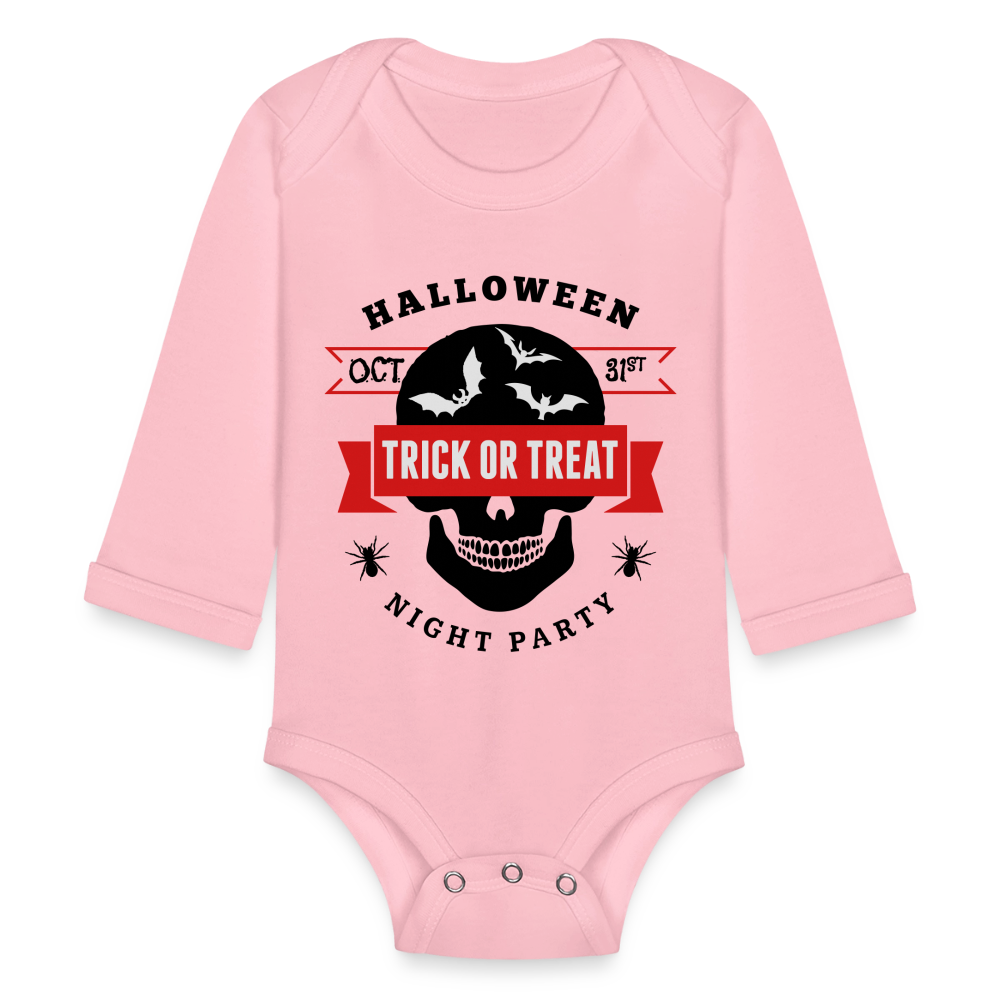 Organic Long Sleeve Baby Bodysuit - light pink