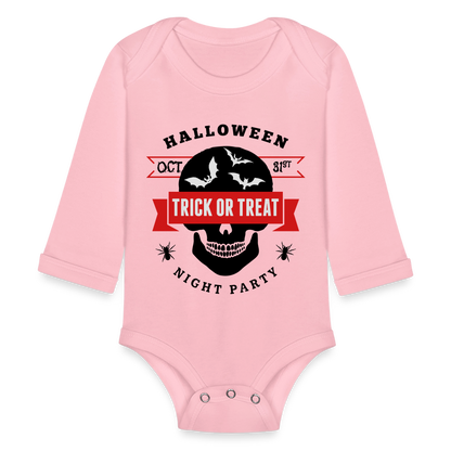 Organic Long Sleeve Baby Bodysuit - light pink